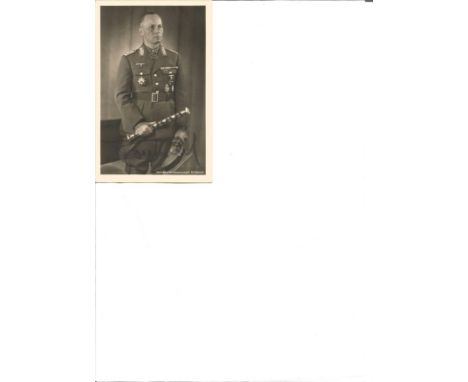 Generaloberst Rommel Signed Postcard Field Marshall Erwin Rommel in an official Heinrich Hoffman studio portrait. Very clean 