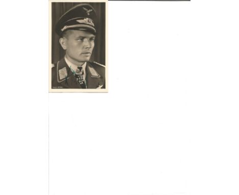 Oberst Gustav Rodel KC OL signed 6 x 4 wartime Hoffman portrait photo. (born 24 October 1915 in Merseburg - died 6 February 1