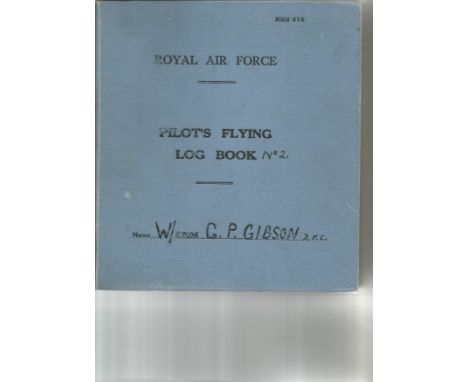 Guy Gibson Copy of his logbook produced in hardback in 1976, with entry of 16th May 1943 annotated. Led attack on Mohne and E