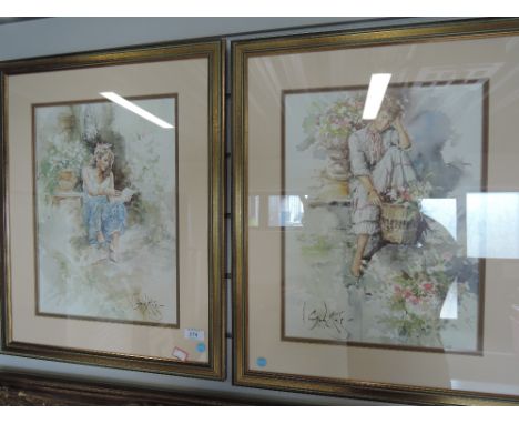 A pair of Gordon King framed prints young ladies