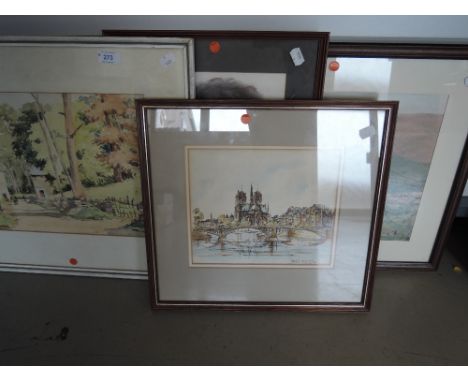 Four framed prints and pictures