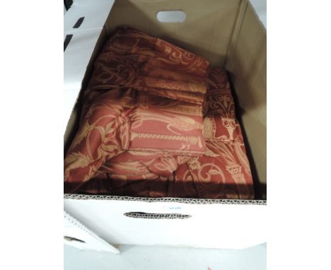 Three pairs of curtains with lining