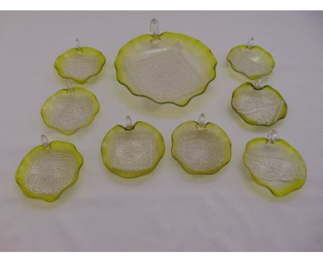 Pagliarin and Franco Murano glass fruit set to include a dish and eight bowls