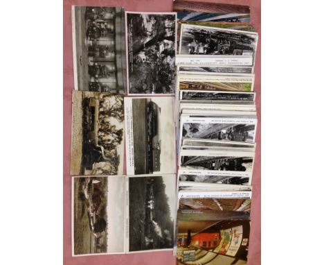 MIXED RAILWAY POSTCARDS INCLUDING ASHOVER LIGHT RAILWAY OFFICIALS, ROLLING STOCK, FEW OFFICIALS, SOUTHERN MINIATURE RAILWAY R