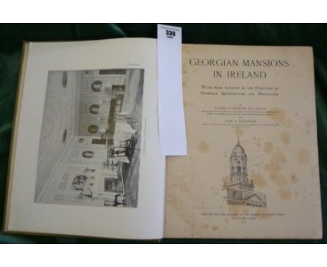 1915 Limited Edition; Thomas U. Sadlier and Page L. Dickinson:  Georgian Mansions in Ireland..NOTE: limited to an edition of 