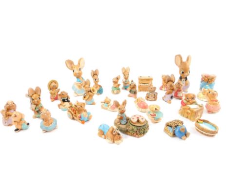 Pendelfin figures, to include Mother and Father Rabbit, Barrow Boy, Shiner, Lollypop, Bongo and other musical figures, Dodger