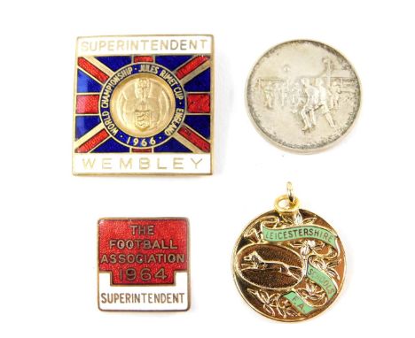 A 1966 Football World Cup Final Superintendent Wembley enamel badge, together with a Football Association Superintendent's ba