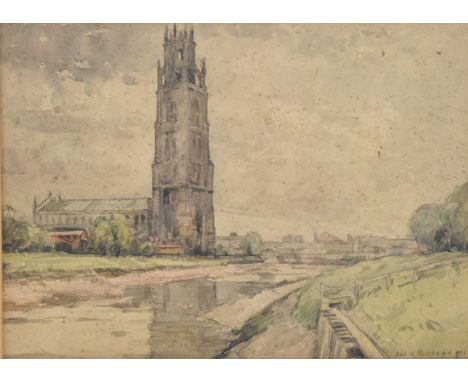 David Thomson Muirhead (Scottish school, 1867-1930) - a 1925 lanscape watercolour on paper landscape painting of believed St 