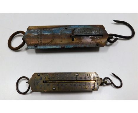 A Salter GPO brass scale with broad arrow stamp &amp; one other