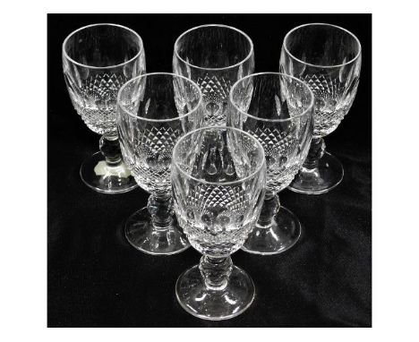 A vintage set of six Waterford Crystal sherry glasses 4.25in tall, no faults