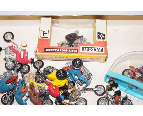 Collection of vintage toy motorbikes (To include a Britain ltd BMW in the original box)