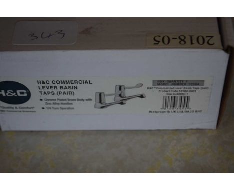 H&amp;C commercial lever basin tap, pair