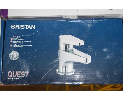 Set of boxed new Briston Quest basin mixer taps