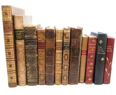 Collection of 12 miscellaneous leather-bound books, to include Lectures on the Materia Medica, by William Cullen, second edit