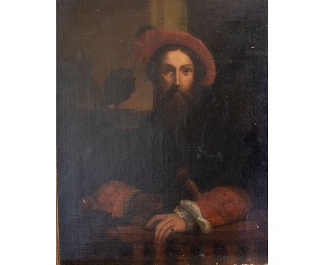 After Parmigianino, portrait of Galeazzo Sanvitale, oil on canvas, 51 by 41cm, unframed