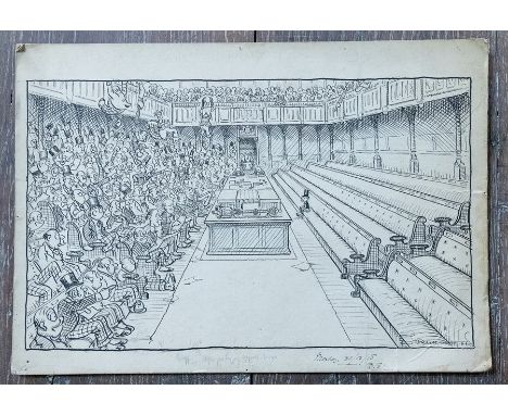 Sidney Strube (1892-1956). His Majesty's Opposition, original cartoon depicting figures in the House of Commons, signed l.r.,