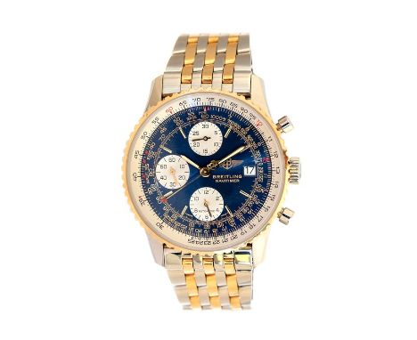 Breitling. A Breitling Old Navitimer Gentleman's stainless steel and 18k gold  Automatic Chronograph Wristwatch, c.1999,  the