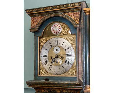 A George I 18th Century lacquered oak chinoiserie decorated longcase clock, by John Hallifax (1694-1750), Barnsley, circa 173