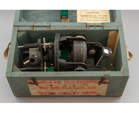 Scientific instruments, a cased WWII Astro Compass Mk II, 6A/1174, height 21cmCondition: appears generally good overall