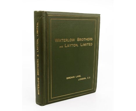 Waterlow Bros. &amp; Layton, Ltd., Catalogue of General Stationery, 1912, illustrated, including specimens of bankers' cheque