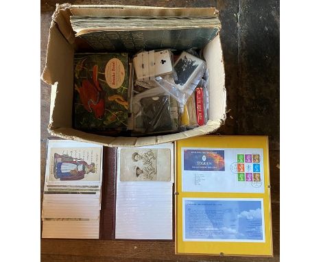 Small collection of mid-20th century postcards, including a few earlier examples (three Zeppelin postcards), vintage card gam
