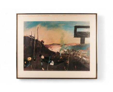 Sidney Robert NOLAN (1917-1992) Morning Camp Limited edition screenprint Signed lower right, numbered 53/75 Framed and glazed