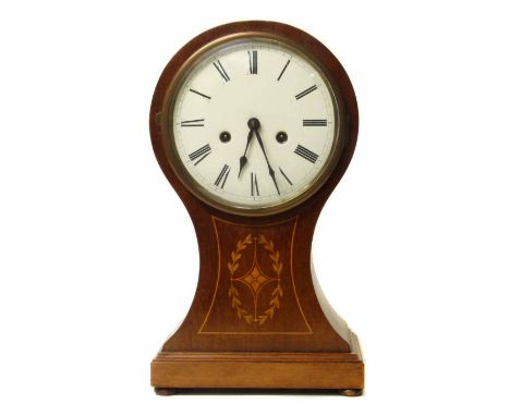 Edwardian mantle clock balloon case, two train movement. No condition reports for this sale.
