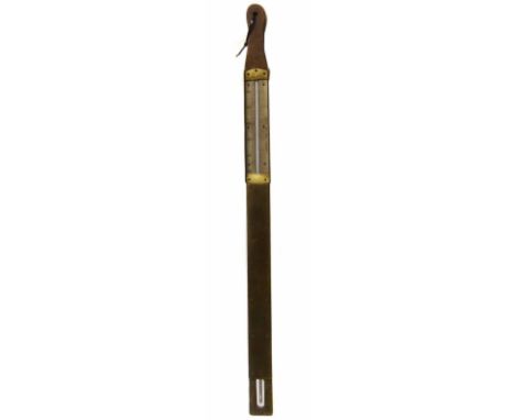 Joseph Long Ltd. London thermometer in brass and oak casing. No condition reports for this sale.