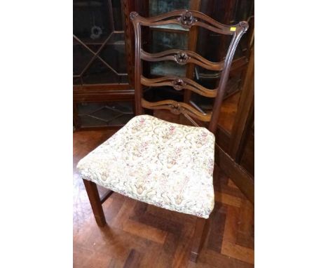 Early 19th century mahogany London ladder-back single chair. No condition reports for this sale.