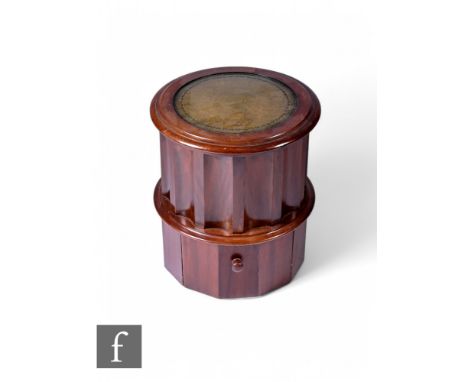 A Victorian mahogany pot cupboard complete with white ceramic liner, diameter 41cm.