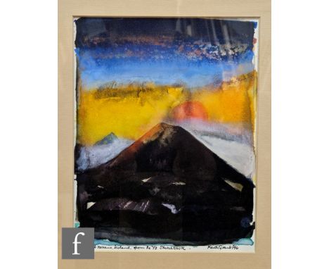 Keith Grant (Born 1930) - 'Extinct Volcano, Iceland, from the 73 Sketchbook', mixed media on paper, signed and dated '76, ins
