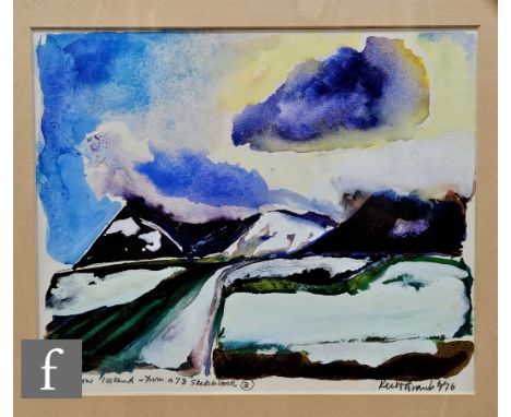 Keith Grant (Born 1930) - 'Last Snow, Iceland - From a 73 Sketchbook', mixed media on paper, signed in pencil and dated '76, 