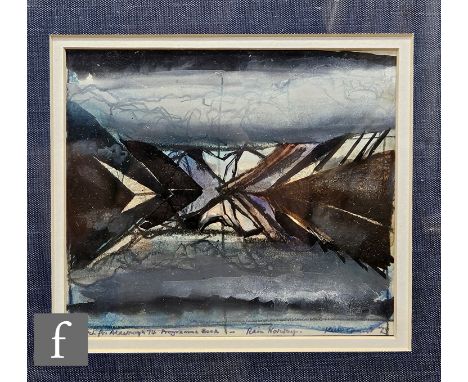 Keith Grant (Born 1930) - 'Rain Norway', mixed media on paper, signed and dated '73, inscribed in the margin, framed, 15cm x 