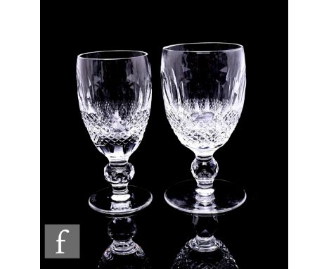 A group of eight Waterford crystal Colleen pattern glasses, on faceted knopped stems, height 11cm, together with four other s