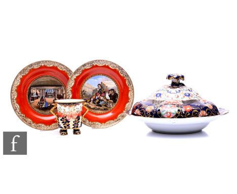 A Mason's Ironstone dish and cover, circa 1850, of circular form, the domed cover with flower form finila, profusely decorate