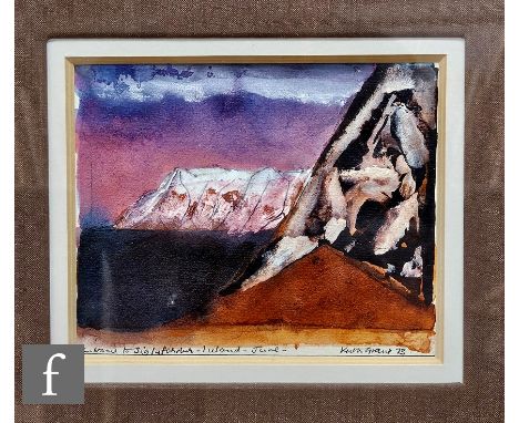 Keith Grant (Born 1930) - 'Entrance to&nbsp;Snaefellsjokull - Iceland, June', mixed media on paper, signed and dated 73, insc