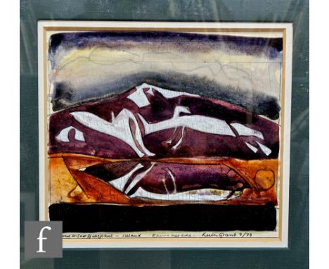Keith Grant (Born 1930) - 'Rain meets Lake, The Road to&nbsp;Snaefellsjokull - Iceland', mixed media on paper, signed and dat
