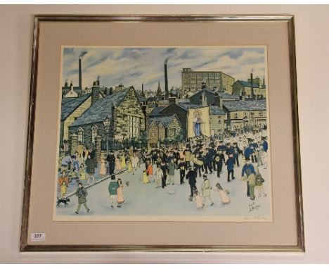 Edith LeBreton pencil signed framed lithograph dated 1973, 76cm x 67cm.