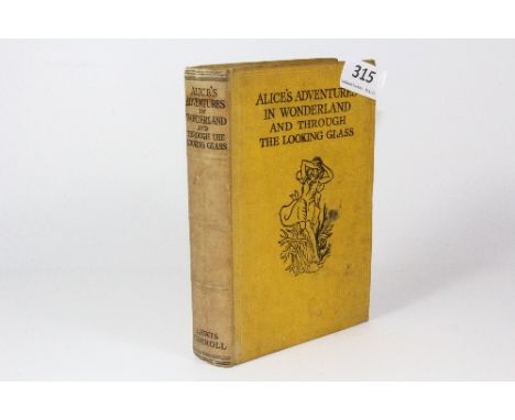 A clothbound volume of "Alice's Adventures In Wonderland" by Lewis Carroll, first edition published by William Clowes & Sons.