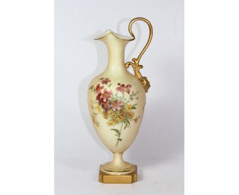 A 19th century Royal Worcester porcelain urn (puce mark). H. 23 cm. (Some restoration).