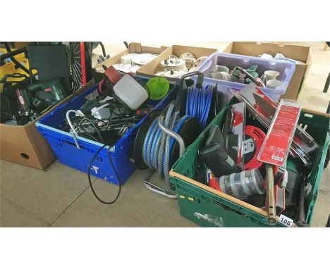 Quantity of tools, in three crates