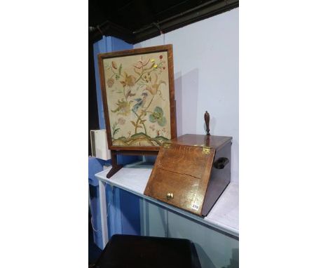 Fire screen and a coal scuttle