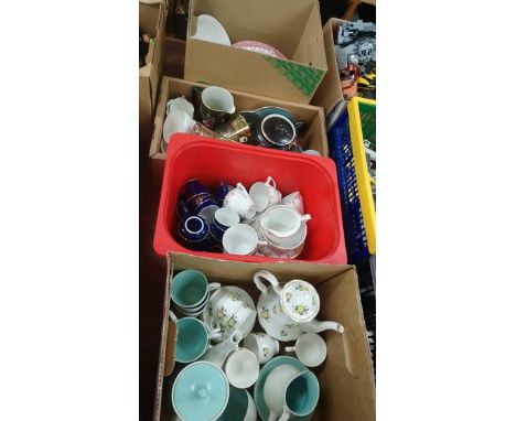 Four boxes including a Poole tea service