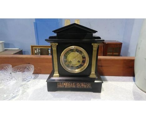 Slate mantle clock