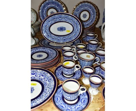 A FORTY EIGHT PIECE ROYAL WORCESTER ROYAL LILY PART DINNER SERVICE, comprising three meat plates of graduating sizes largest 