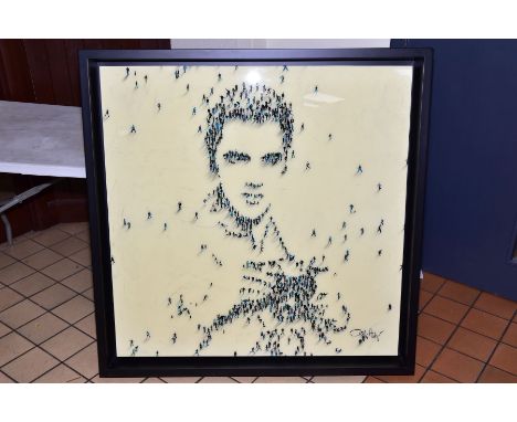 CRAIG ALAN (AMERICAN 1971) 'ELVIS WITH CAMERA', a portrait of the rock &amp; roll singer, signed bottom right, mixed media on