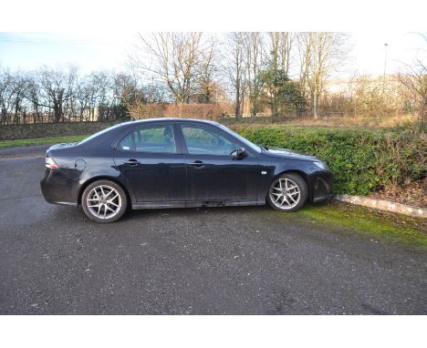 A 2008 SAAB 9-3 SPORT TTiD A FOUR DOOR SALOON CAR in black, with a 1.9l diesel engine, Automatic gearbox, full black leather 