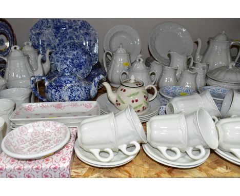 A SIXTY EIGHT PIECE LAURA ASHLEY WHEATWARE DINNER SERVICE WITH OTHER LAURA ASHLEY CERAMIC WARES, to include a Wheatware butte