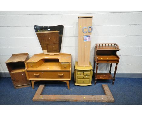 AN G PLAN BRANDON OAK DRESSING TABLE, a telephone table, oak bedside cabinet, beech cd cabinet, mahogany hall table, standard