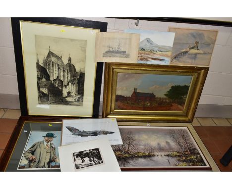 PAINTINGS AND PRINTS ETC, comprising NICHOLAS VAN VULPEN WIERTZ (1915-1991), a continental water landscape, signed bottom lef